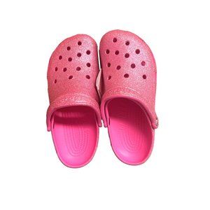 NWT Pink Classic Glitter II Crocs Size 10 Womens/8 Mens